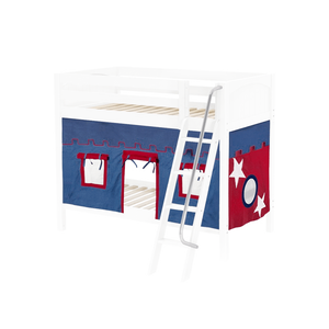 Maxtrix Twin Medium Bunk Bed with Angled Ladder + Curtain