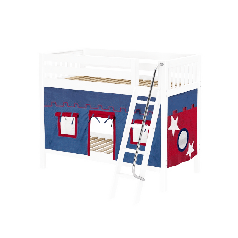 Maxtrix Twin Medium Bunk Bed with Angled Ladder + Curtain