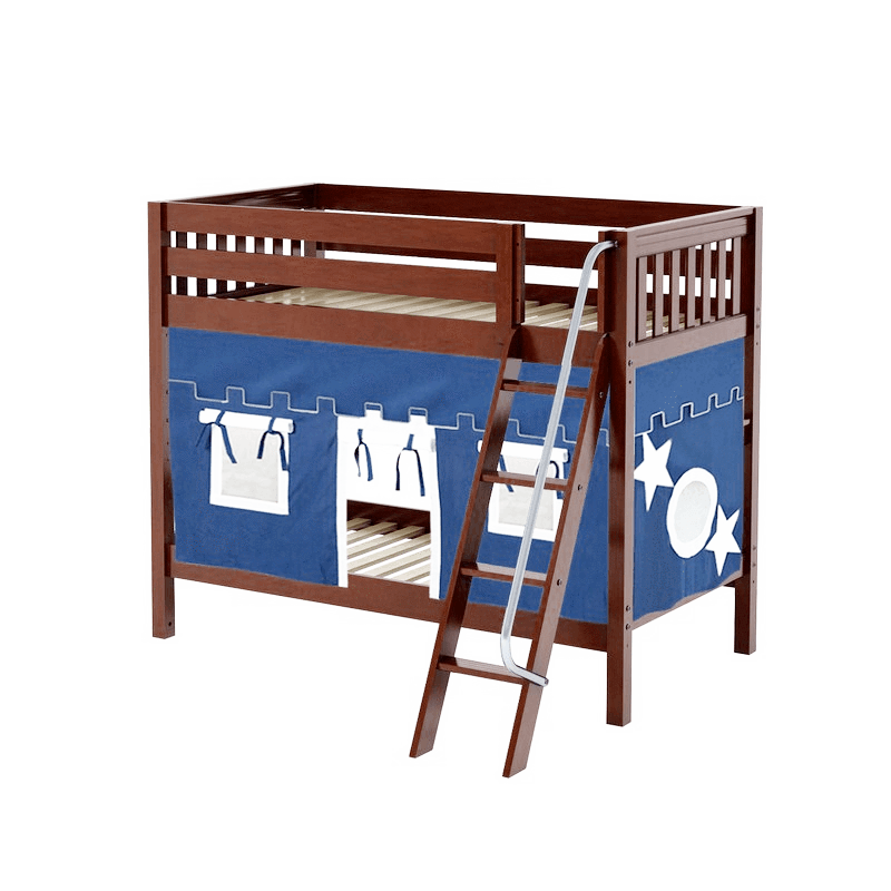 Maxtrix Twin Medium Bunk Bed with Angled Ladder + Curtain