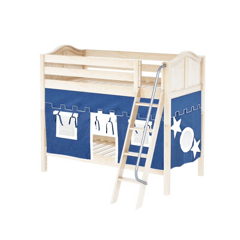 Maxtrix Twin Medium Bunk Bed with Angled Ladder + Curtain