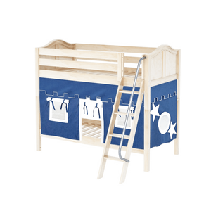 Maxtrix Twin Medium Bunk Bed with Angled Ladder + Curtain