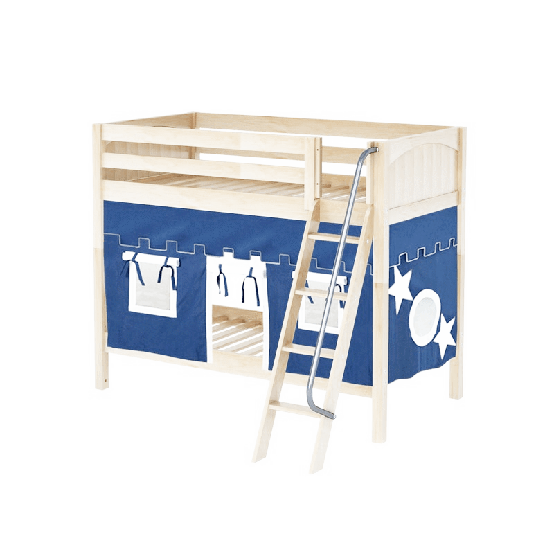 Maxtrix Twin Medium Bunk Bed with Angled Ladder + Curtain