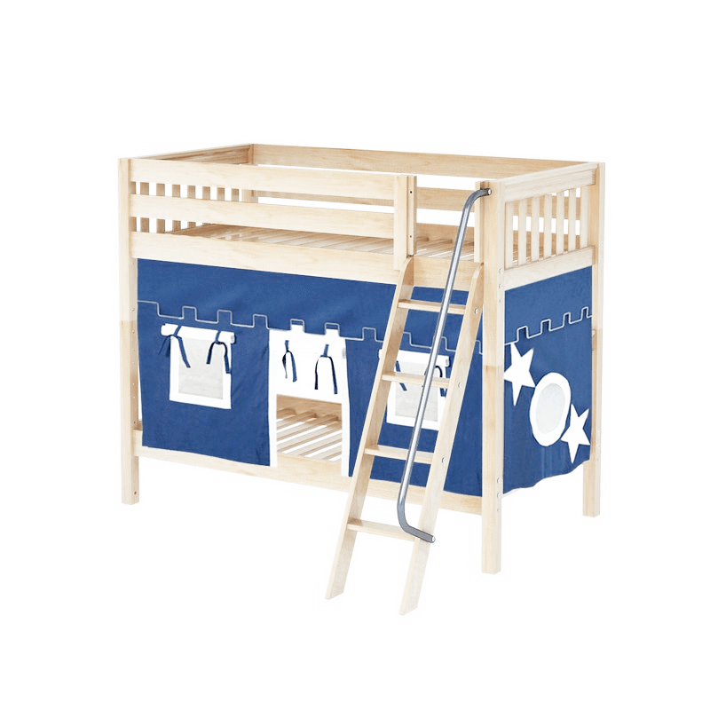 Maxtrix Twin Medium Bunk Bed with Angled Ladder + Curtain