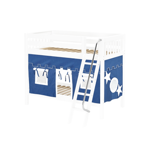 Maxtrix Twin Medium Bunk Bed with Angled Ladder + Curtain