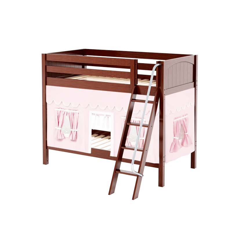 Maxtrix Twin Medium Bunk Bed with Angled Ladder + Curtain