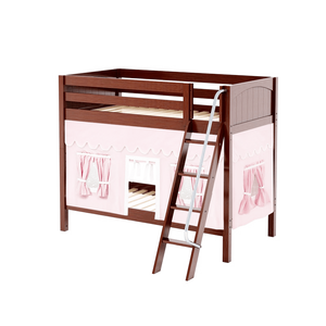 Maxtrix Twin Medium Bunk Bed with Angled Ladder + Curtain