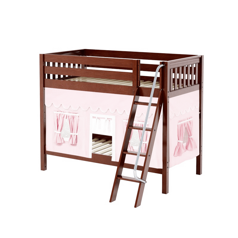 Maxtrix Twin Medium Bunk Bed with Angled Ladder + Curtain