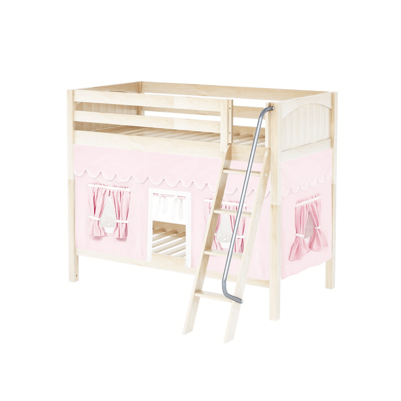 Maxtrix Twin Medium Bunk Bed with Angled Ladder + Curtain