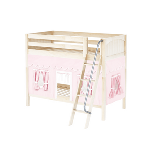 Maxtrix Twin Medium Bunk Bed with Angled Ladder + Curtain