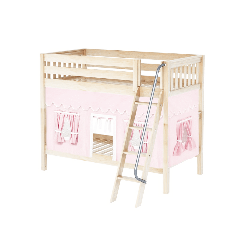 Maxtrix Twin Medium Bunk Bed with Angled Ladder + Curtain