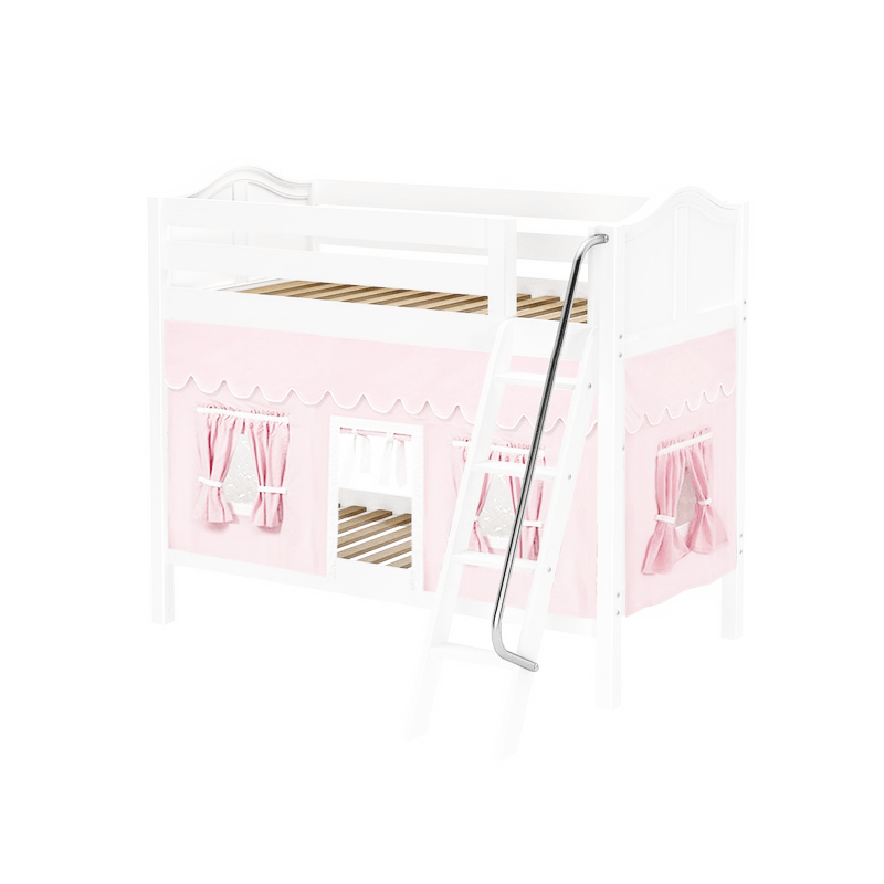 Maxtrix Twin Medium Bunk Bed with Angled Ladder + Curtain