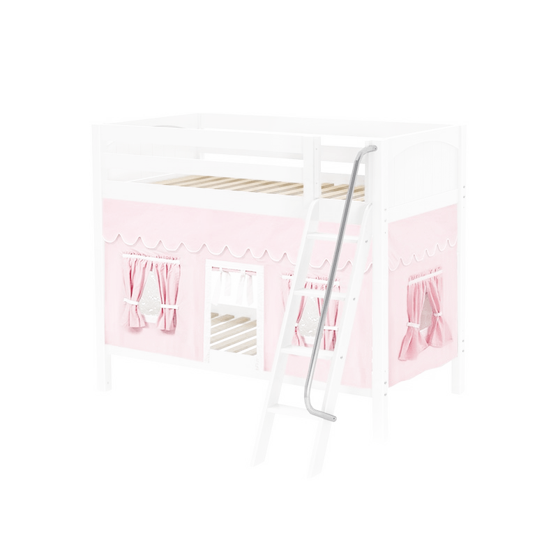 Maxtrix Twin Medium Bunk Bed with Angled Ladder + Curtain