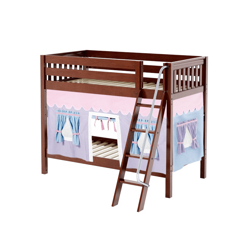 Maxtrix Twin Medium Bunk Bed with Angled Ladder + Curtain