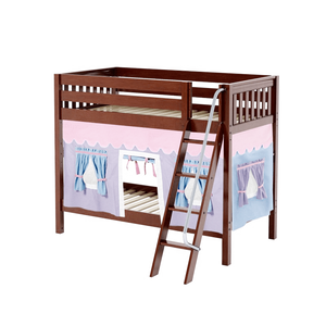 Maxtrix Twin Medium Bunk Bed with Angled Ladder + Curtain