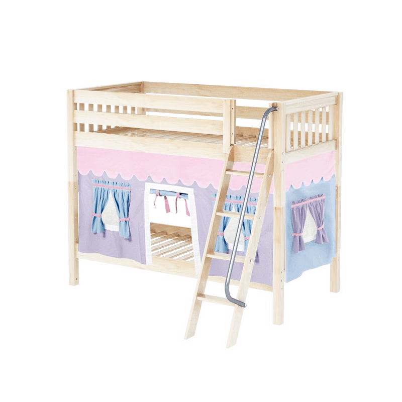 Maxtrix Twin Medium Bunk Bed with Angled Ladder + Curtain