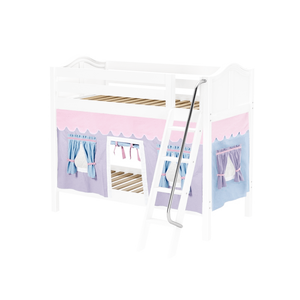 Maxtrix Twin Medium Bunk Bed with Angled Ladder + Curtain