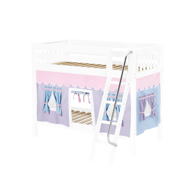 Maxtrix Twin Medium Bunk Bed with Angled Ladder + Curtain