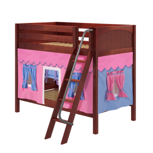 Maxtrix Twin Medium Bunk Bed with Angled Ladder + Curtain