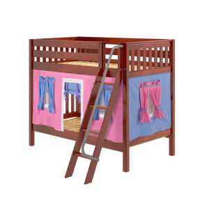 Maxtrix Twin Medium Bunk Bed with Angled Ladder + Curtain