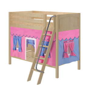 Maxtrix Twin Medium Bunk Bed with Angled Ladder + Curtain