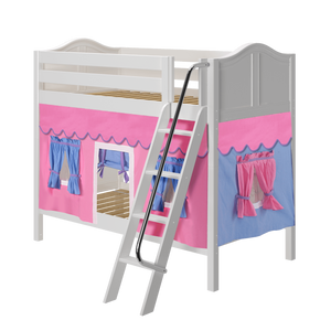 Maxtrix Twin Medium Bunk Bed with Angled Ladder + Curtain