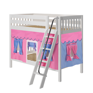Maxtrix Twin Medium Bunk Bed with Angled Ladder + Curtain