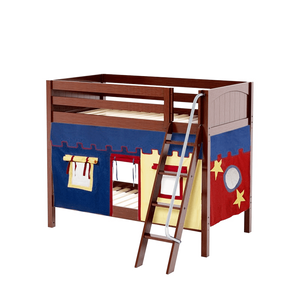 Maxtrix Twin Medium Bunk Bed with Angled Ladder + Curtain