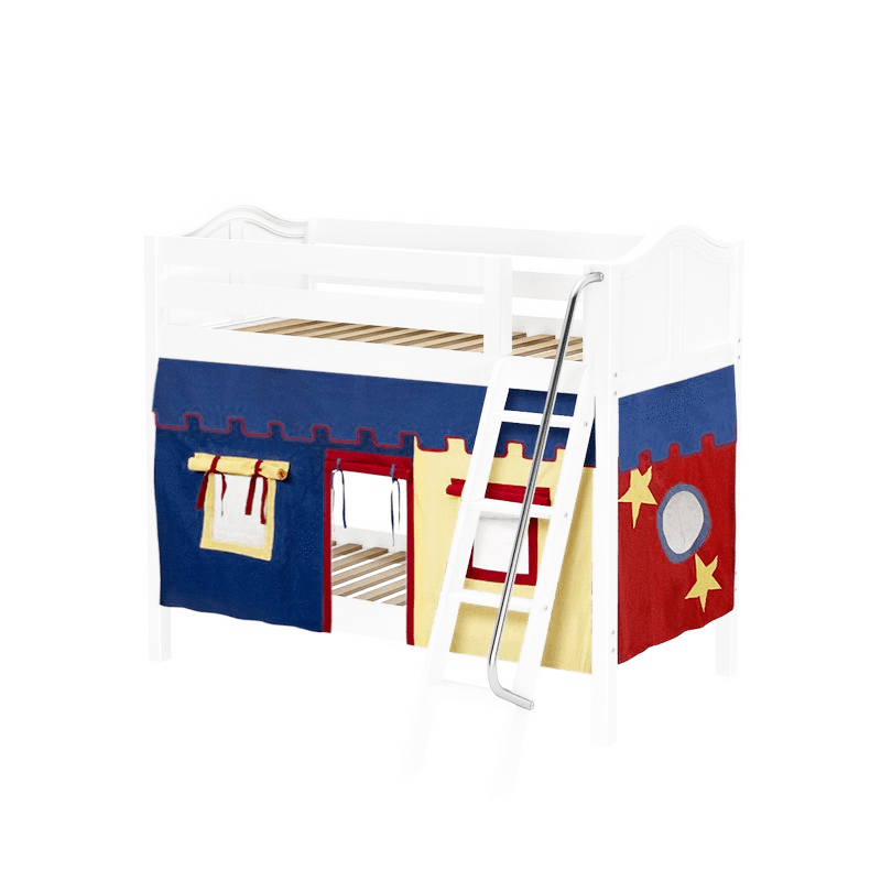 Maxtrix Twin Medium Bunk Bed with Angled Ladder + Curtain