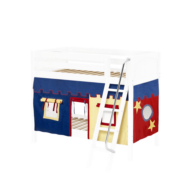 Maxtrix Twin Medium Bunk Bed with Angled Ladder + Curtain