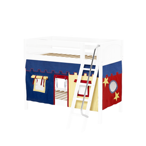 Maxtrix Twin Medium Bunk Bed with Angled Ladder + Curtain