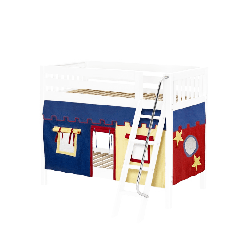 Maxtrix Twin Medium Bunk Bed with Angled Ladder + Curtain