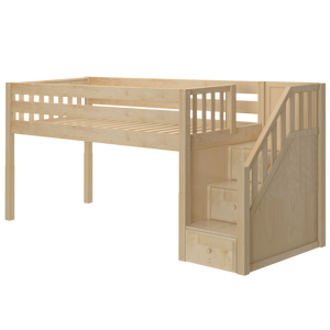 Maxtrix Twin XL Low Loft Bed with Stairs