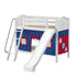 Maxtrix Twin Medium Bunk Bed with Angled Ladder, Curtain + Slide