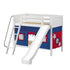 Maxtrix Twin Medium Bunk Bed with Angled Ladder, Curtain + Slide