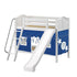 Maxtrix Twin Medium Bunk Bed with Angled Ladder, Curtain + Slide