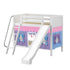 Maxtrix Twin Medium Bunk Bed with Angled Ladder, Curtain + Slide