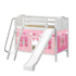 Maxtrix Twin Medium Bunk Bed with Angled Ladder, Curtain + Slide