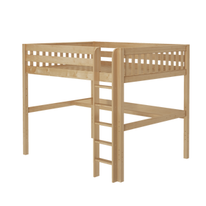 Maxtrix Queen High Loft Bed with Straight Ladder + Desk