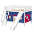 Maxtrix Full Medium Bunk Bed with Angled Ladder, Curtain + Slide