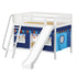 Maxtrix Full Medium Bunk Bed with Angled Ladder, Curtain + Slide