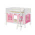 Maxtrix Twin Low Bunk Bed with Angled Ladder + Curtain