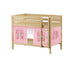 Maxtrix Twin Low Bunk Bed with Straight Ladder + Curtain