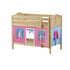 Maxtrix Twin Low Bunk Bed with Straight Ladder + Curtain