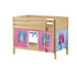 Maxtrix Twin Low Bunk Bed with Straight Ladder + Curtain