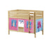 Maxtrix Twin Low Bunk Bed with Straight Ladder + Curtain