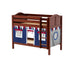 Maxtrix Twin Low Bunk Bed with Straight Ladder + Curtain