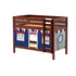 Maxtrix Twin Low Bunk Bed with Straight Ladder + Curtain