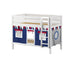 Maxtrix Twin Low Bunk Bed with Straight Ladder + Curtain