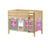 Maxtrix Twin Low Bunk Bed with Straight Ladder + Curtain