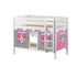 Maxtrix Twin Low Bunk Bed with Straight Ladder + Curtain